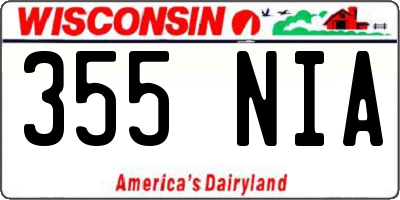 WI license plate 355NIA