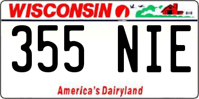 WI license plate 355NIE