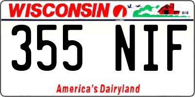 WI license plate 355NIF