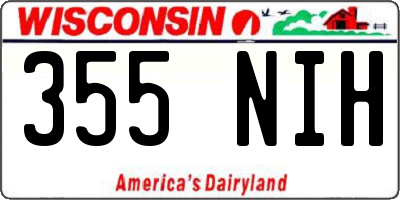 WI license plate 355NIH