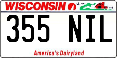 WI license plate 355NIL