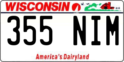 WI license plate 355NIM