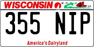 WI license plate 355NIP