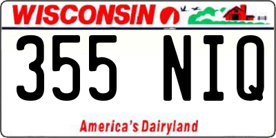 WI license plate 355NIQ