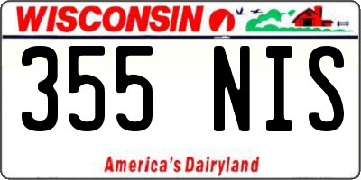 WI license plate 355NIS