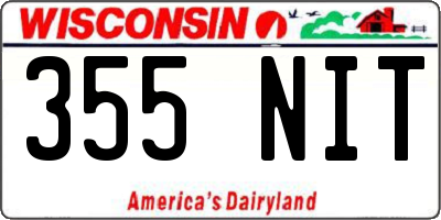 WI license plate 355NIT
