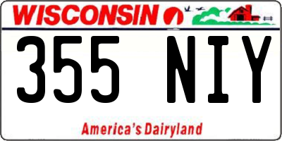WI license plate 355NIY