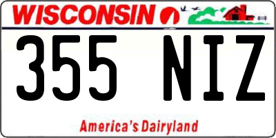 WI license plate 355NIZ