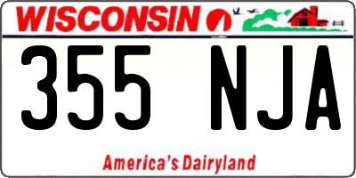 WI license plate 355NJA