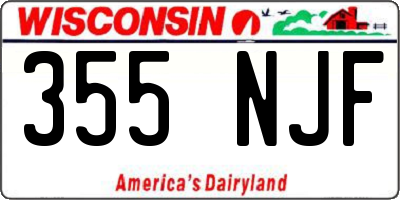 WI license plate 355NJF