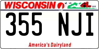 WI license plate 355NJI