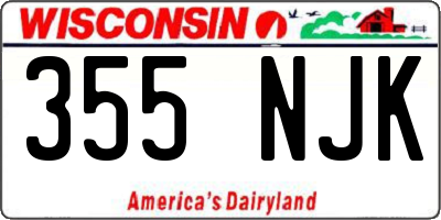 WI license plate 355NJK