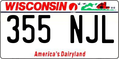 WI license plate 355NJL