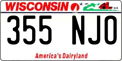 WI license plate 355NJO