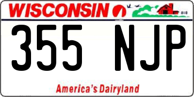 WI license plate 355NJP