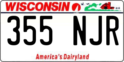 WI license plate 355NJR