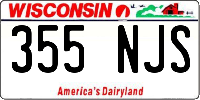 WI license plate 355NJS
