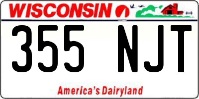 WI license plate 355NJT