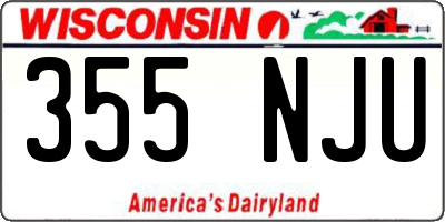 WI license plate 355NJU