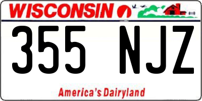 WI license plate 355NJZ