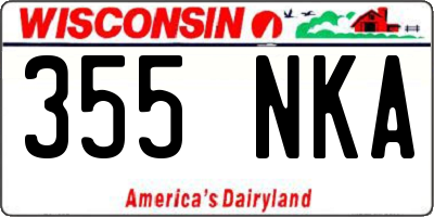WI license plate 355NKA