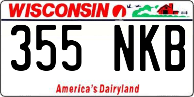 WI license plate 355NKB