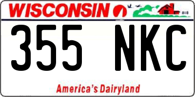 WI license plate 355NKC