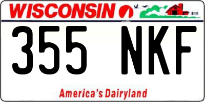 WI license plate 355NKF