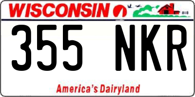 WI license plate 355NKR