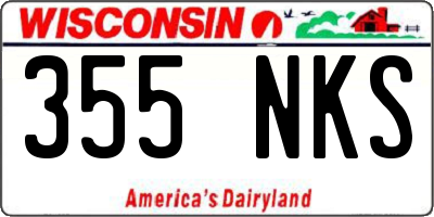 WI license plate 355NKS