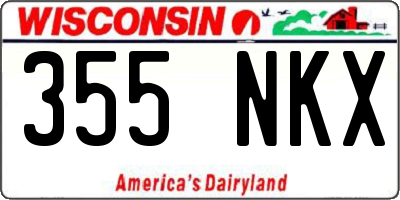 WI license plate 355NKX