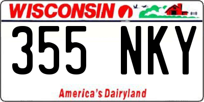 WI license plate 355NKY