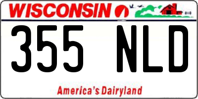 WI license plate 355NLD
