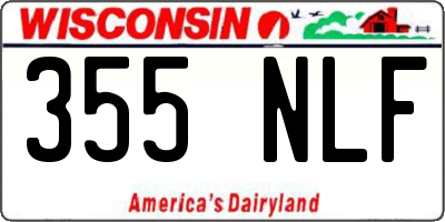 WI license plate 355NLF