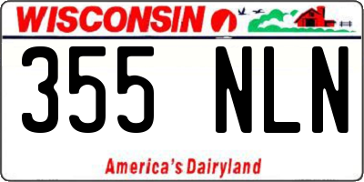 WI license plate 355NLN