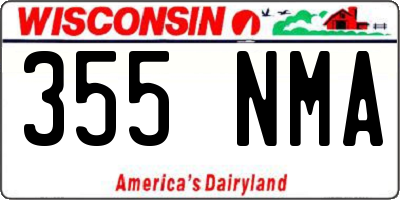WI license plate 355NMA