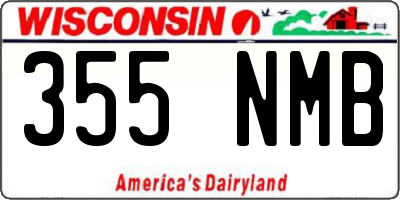 WI license plate 355NMB
