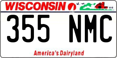 WI license plate 355NMC