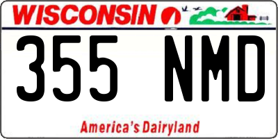 WI license plate 355NMD