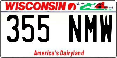 WI license plate 355NMW
