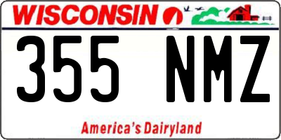 WI license plate 355NMZ
