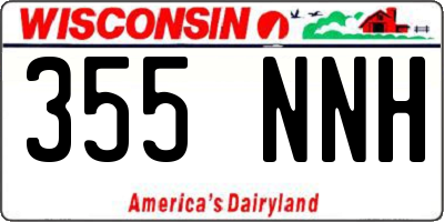 WI license plate 355NNH