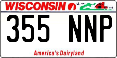 WI license plate 355NNP