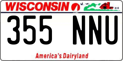 WI license plate 355NNU