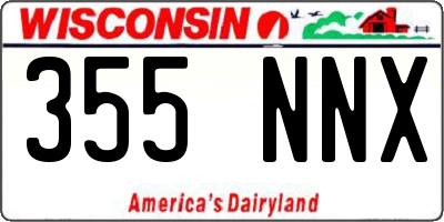 WI license plate 355NNX