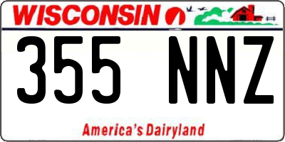 WI license plate 355NNZ