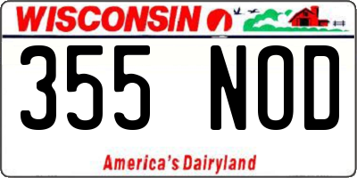 WI license plate 355NOD