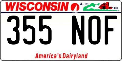 WI license plate 355NOF