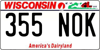 WI license plate 355NOK