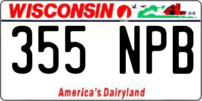 WI license plate 355NPB